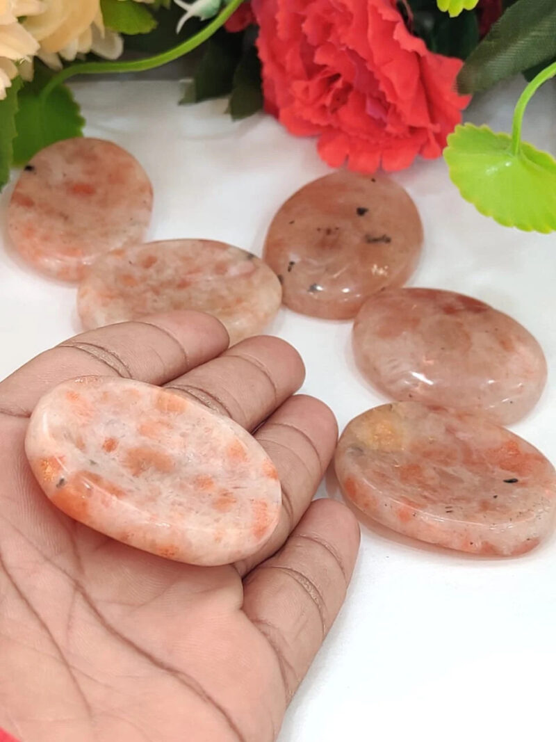Sunstone Oval Shape Worry Stone for Crystal Healing And Meditation - Pocket Palm Stone - Thumb Stone One (1) Piece - Image 8