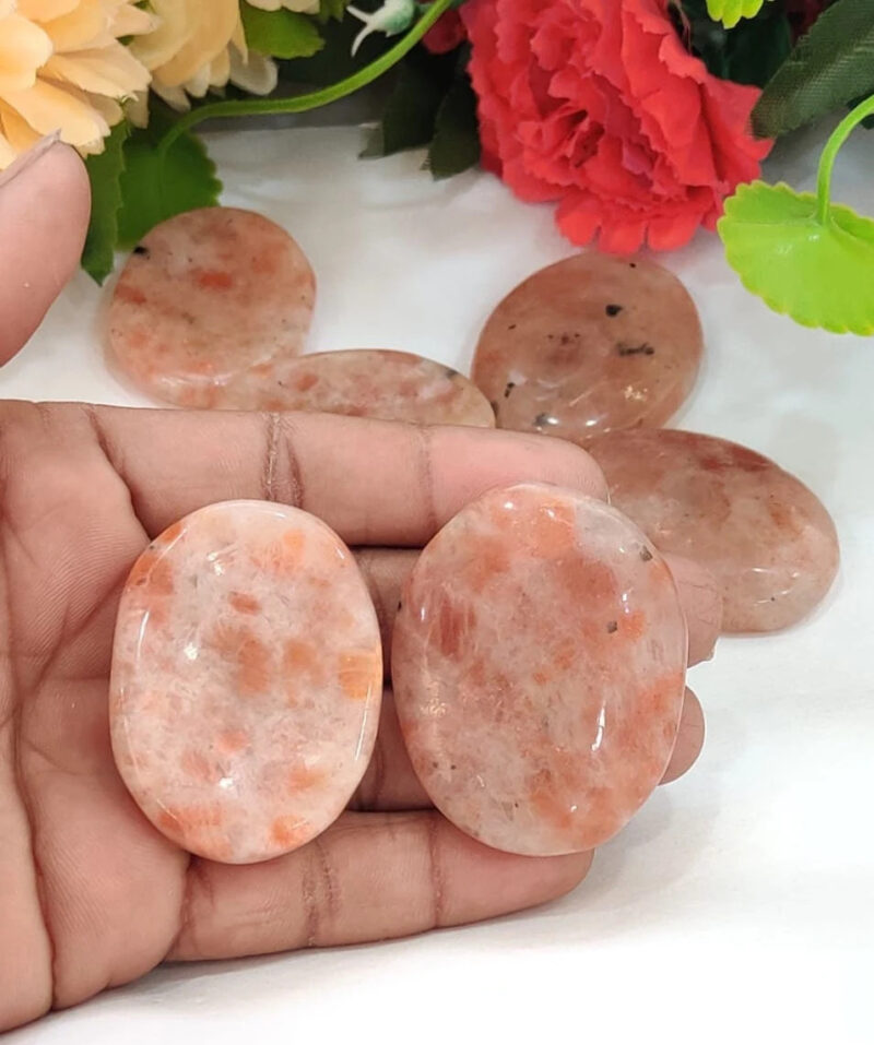 Sunstone Oval Shape Worry Stone for Crystal Healing And Meditation - Pocket Palm Stone - Thumb Stone One (1) Piece - Image 9