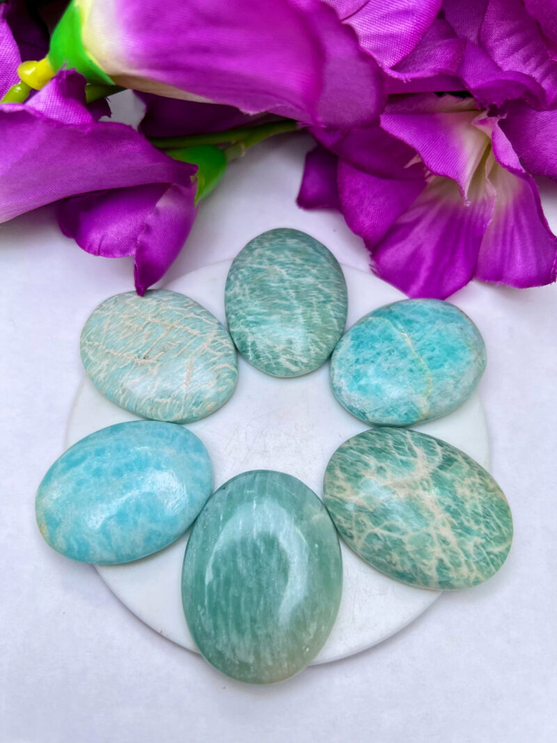 Amazonite Oval Shape Worry Stone for Crystal Healing And Meditation - Pocket Palm Stone - Thumb Stone One (1) Piece - Image 6