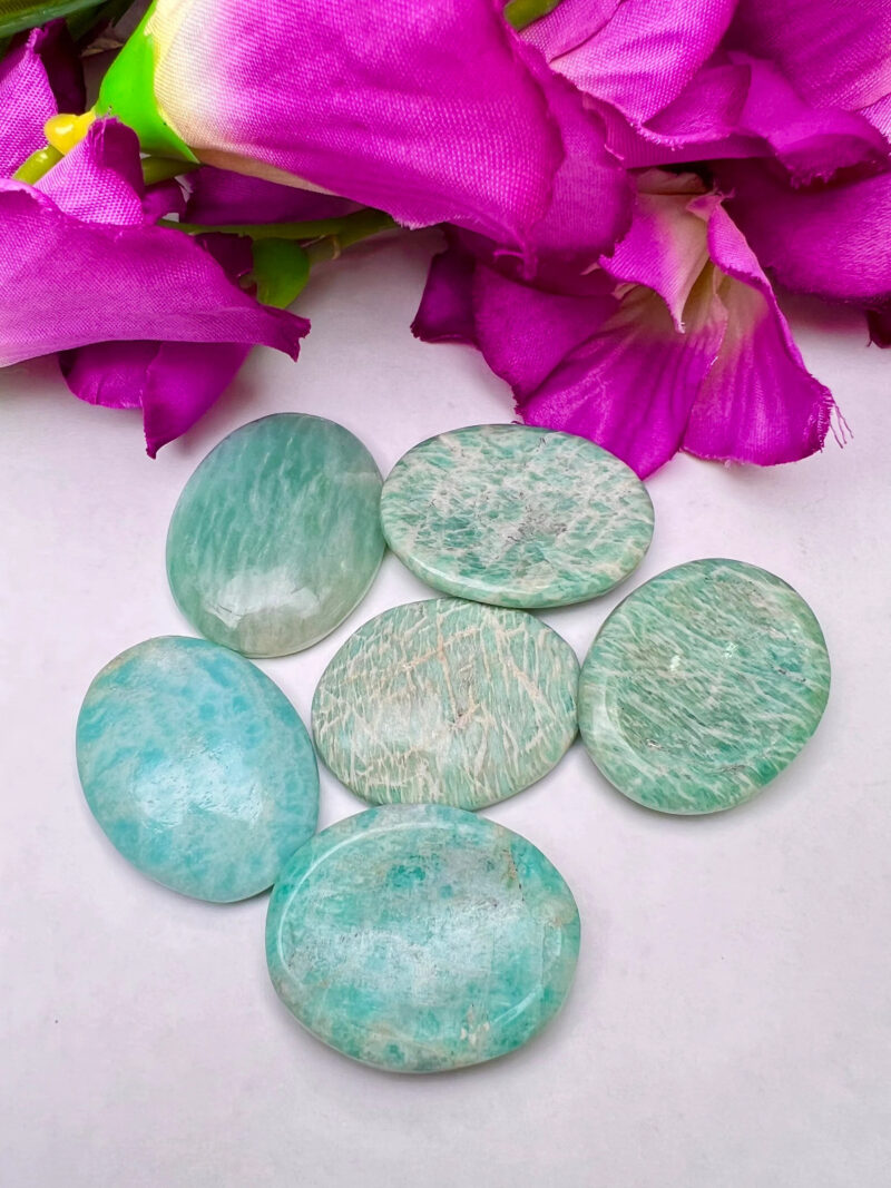 Amazonite Oval Shape Worry Stone for Crystal Healing And Meditation - Pocket Palm Stone - Thumb Stone One (1) Piece - Image 7