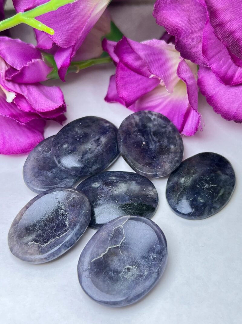 Iolite Stone Oval Shape Worry Stone for Crystal Healing And Meditation - Pocket Palm Stone - Thumb Stone One (1) Piece - Image 6