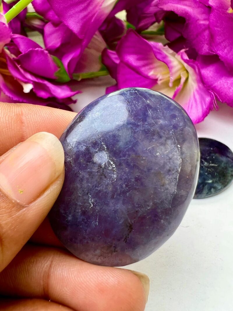 Iolite Stone Oval Shape Worry Stone for Crystal Healing And Meditation - Pocket Palm Stone - Thumb Stone One (1) Piece - Image 7