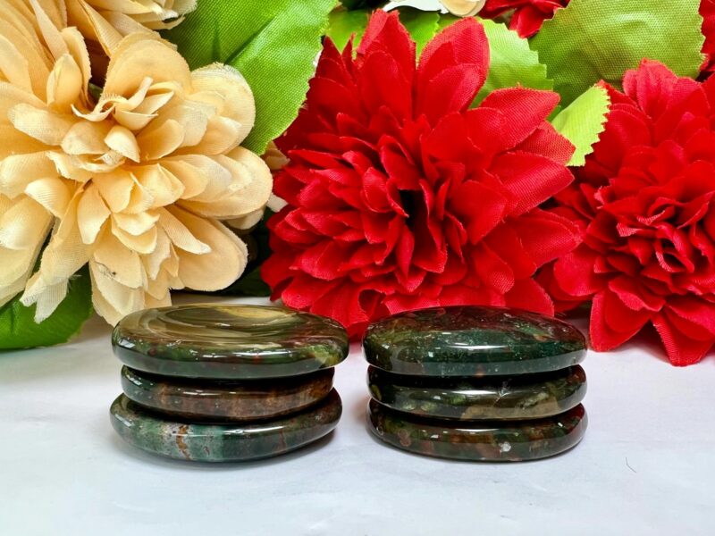 Blood Stone Oval Shape Worry Stone for Crystal Healing And Meditation - Pocket Palm Stone - Thumb Stone One (1) Piece - Image 9