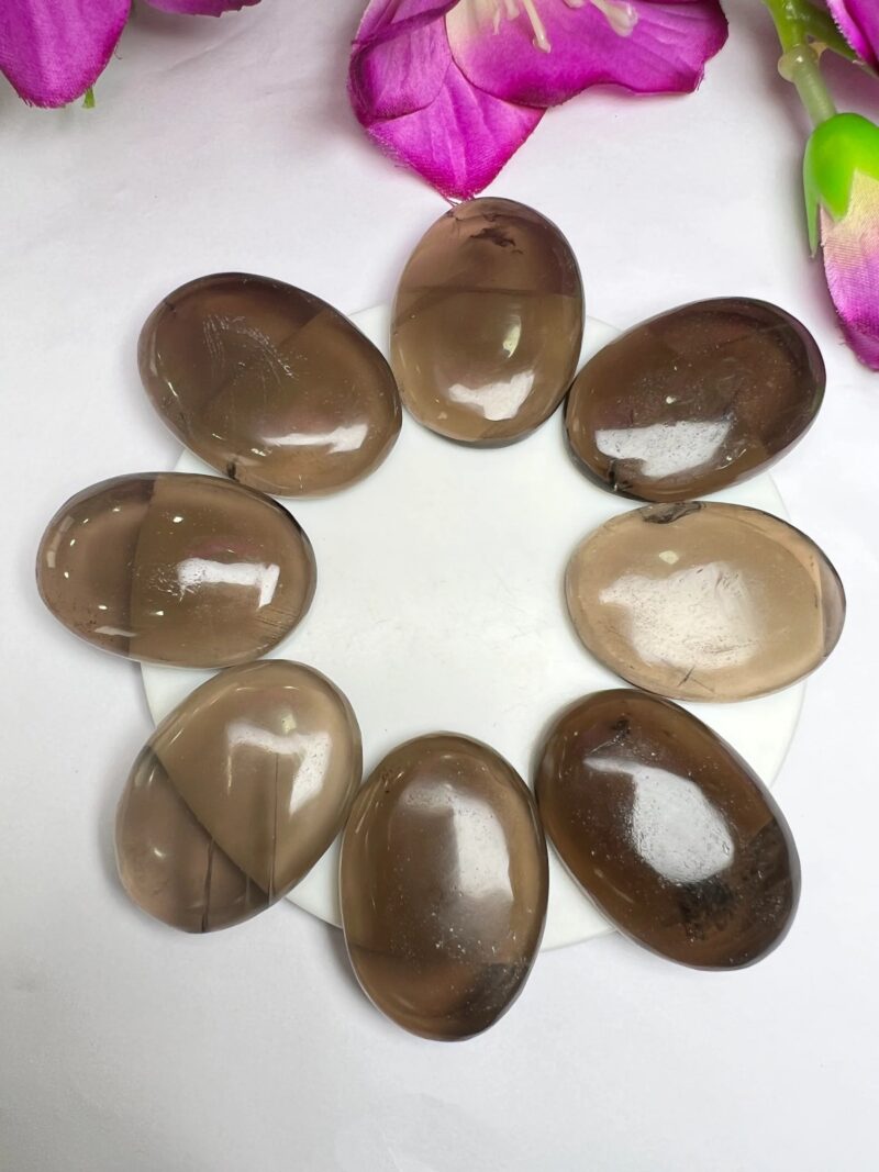 Smoky Quartz Stone Oval Shape Worry Stone for Smoky Quartz Healing And Meditation - Pocket Palm Stone - Thumb Stone One (1) Piece - Image 2