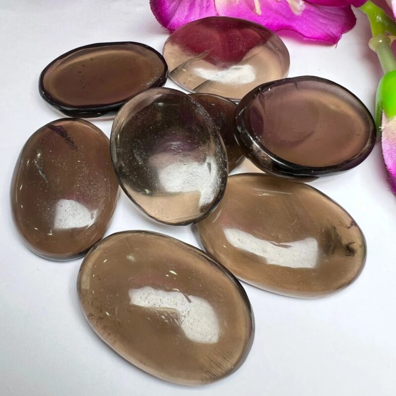 Smoky Quartz Stone Oval Shape Worry Stone for Smoky Quartz Healing And Meditation - Pocket Palm Stone - Thumb Stone One (1) Piece - Image 3
