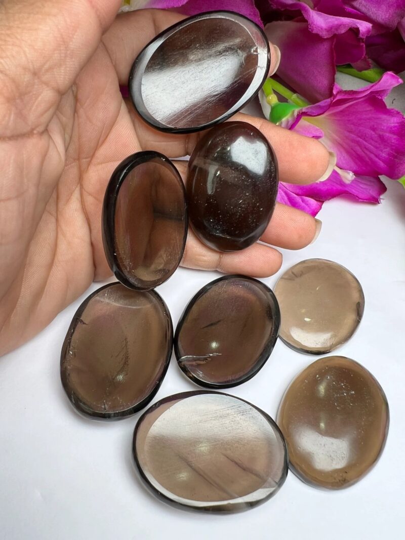 Smoky Quartz Stone Oval Shape Worry Stone for Smoky Quartz Healing And Meditation - Pocket Palm Stone - Thumb Stone One (1) Piece - Image 6