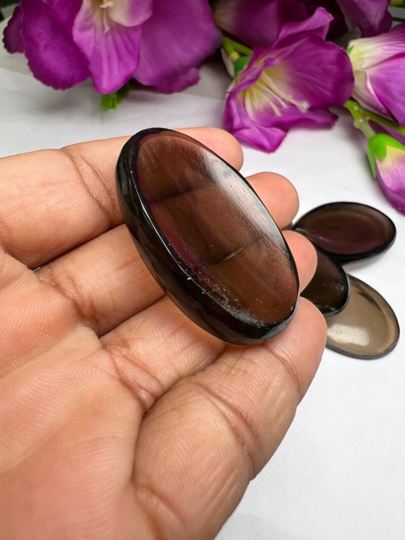 Smoky Quartz Stone Oval Shape Worry Stone for Smoky Quartz Healing And Meditation - Pocket Palm Stone - Thumb Stone One (1) Piece - Image 7
