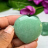 Green Aventurine Stone Heart Shaped Worry Stone, Palm Stone, for Crystal Healing And Meditation - Pocket Palm Stone-Thumb Stone One(1)Piece