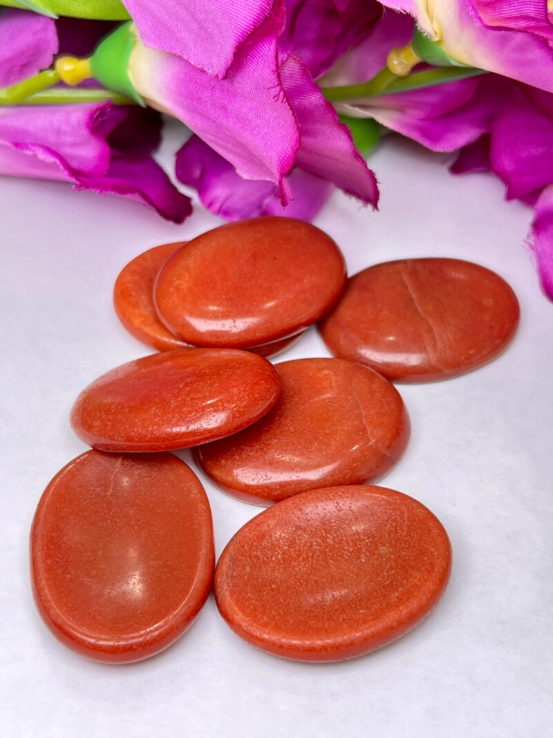 Red Aventurine Stone Oval Shape Worry Stone for Crystal Healing And Meditation - Pocket Palm Stone - Thumb Stone One (1) Piece - Image 6