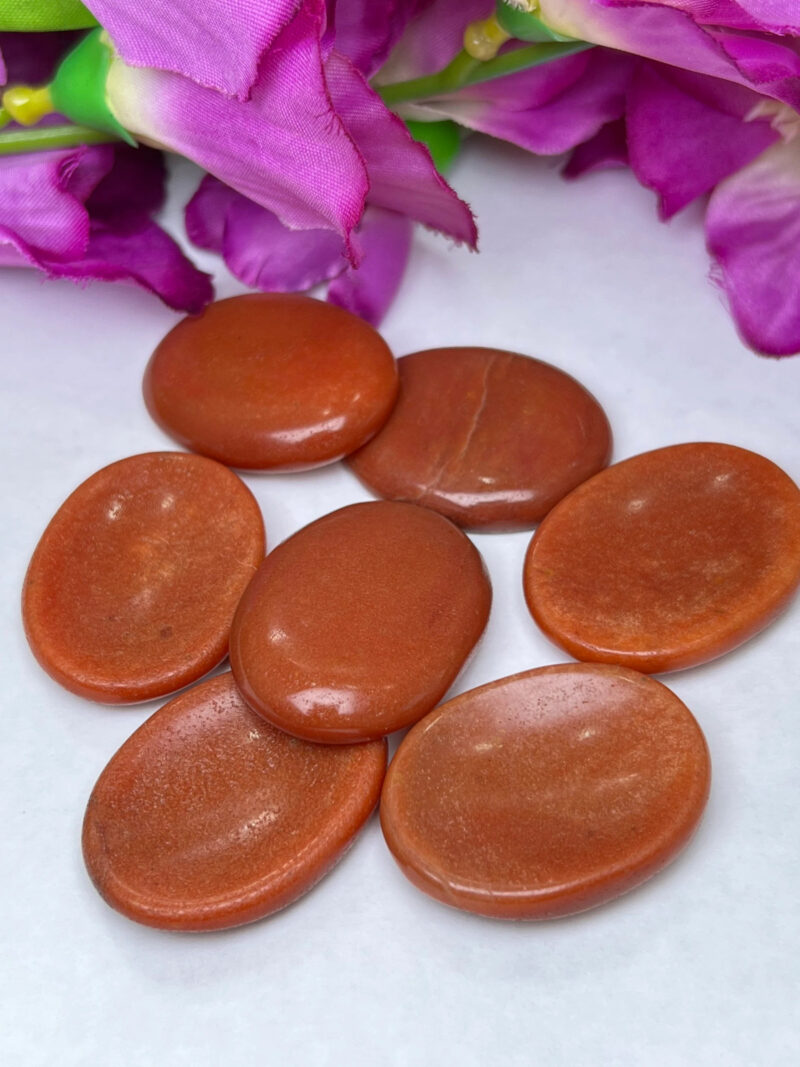 Red Aventurine Stone Oval Shape Worry Stone for Crystal Healing And Meditation - Pocket Palm Stone - Thumb Stone One (1) Piece - Image 10