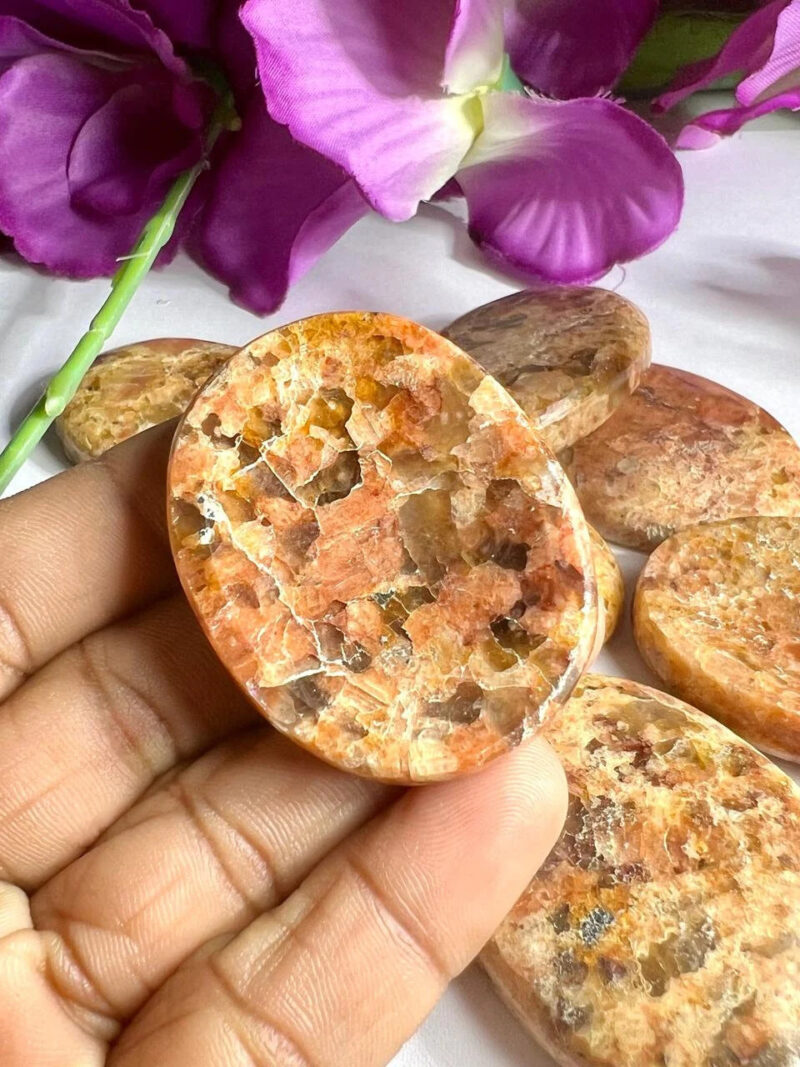 Rosophia  Oval Shape Worry Stone for Crystal Healing And Meditation - Pocket Palm Stone - Thumb Stone One (1) Piece