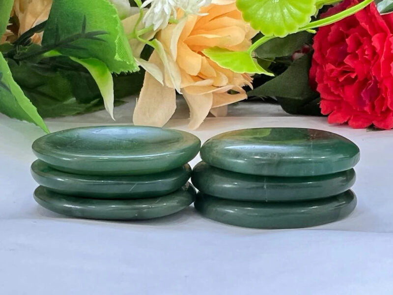 Green Jade Oval Shape Worry Stone for Crystal Healing And Meditation - Pocket Palm Stone - Thumb Stone One (1) Piece - Image 6