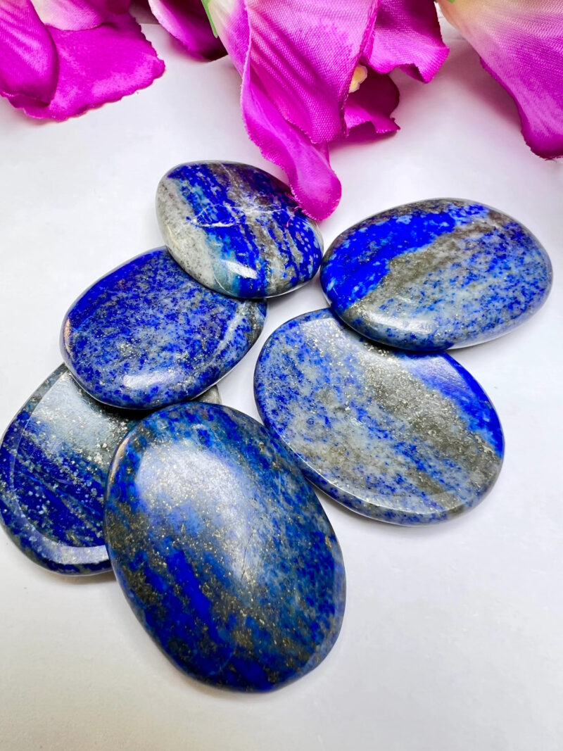 Lapis Lazuli Oval Shape Worry Stone for Crystal Healing And Meditation - Pocket Palm Stone - Thumb Stone One (1) Piece - Image 2