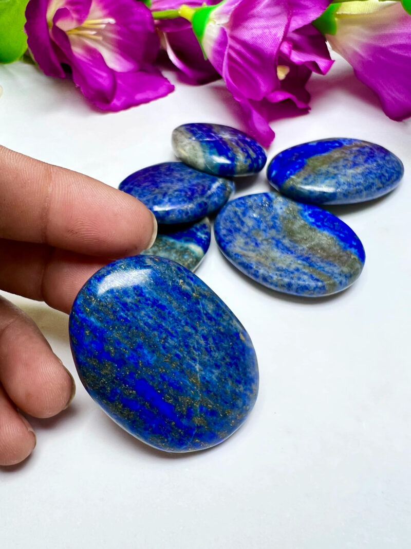 Lapis Lazuli Oval Shape Worry Stone for Crystal Healing And Meditation - Pocket Palm Stone - Thumb Stone One (1) Piece - Image 3