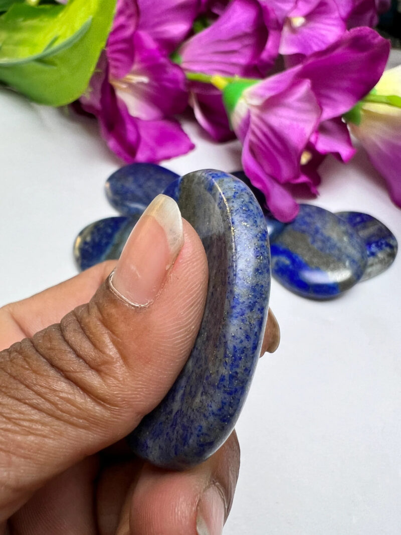 Lapis Lazuli Oval Shape Worry Stone for Crystal Healing And Meditation - Pocket Palm Stone - Thumb Stone One (1) Piece - Image 5