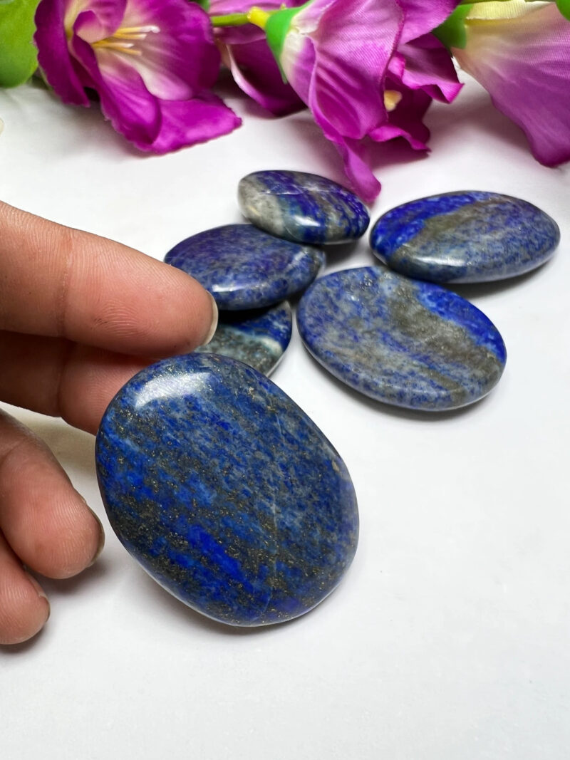 Lapis Lazuli Oval Shape Worry Stone for Crystal Healing And Meditation - Pocket Palm Stone - Thumb Stone One (1) Piece - Image 8