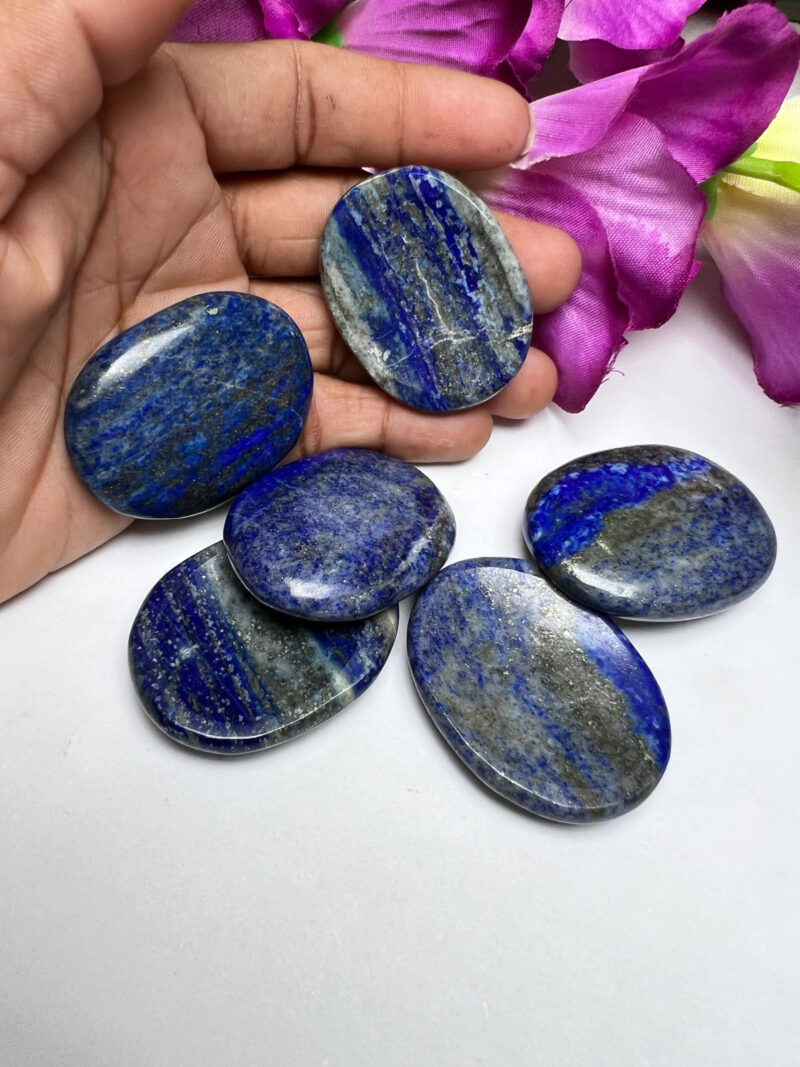 Lapis Lazuli Oval Shape Worry Stone for Crystal Healing And Meditation - Pocket Palm Stone - Thumb Stone One (1) Piece - Image 9