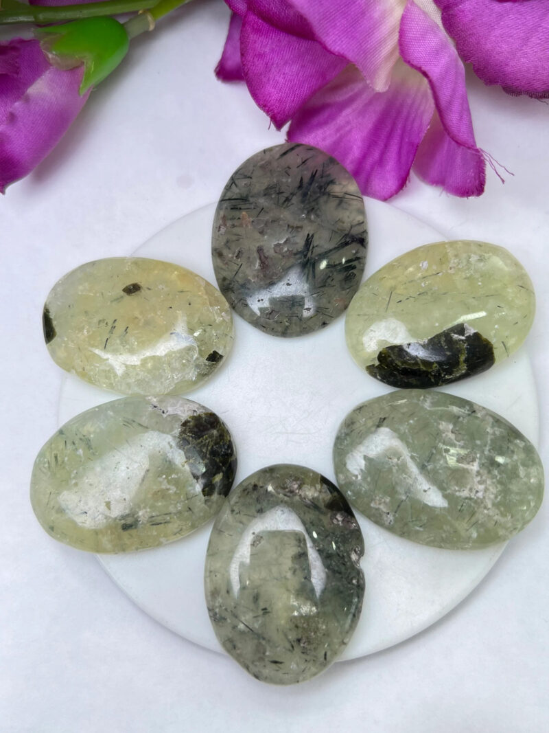 Prehnite Oval Shape Worry Stone for Crystal Healing And Meditation - Pocket Palm Stone - Thumb Stone One (1) Piece - Image 8