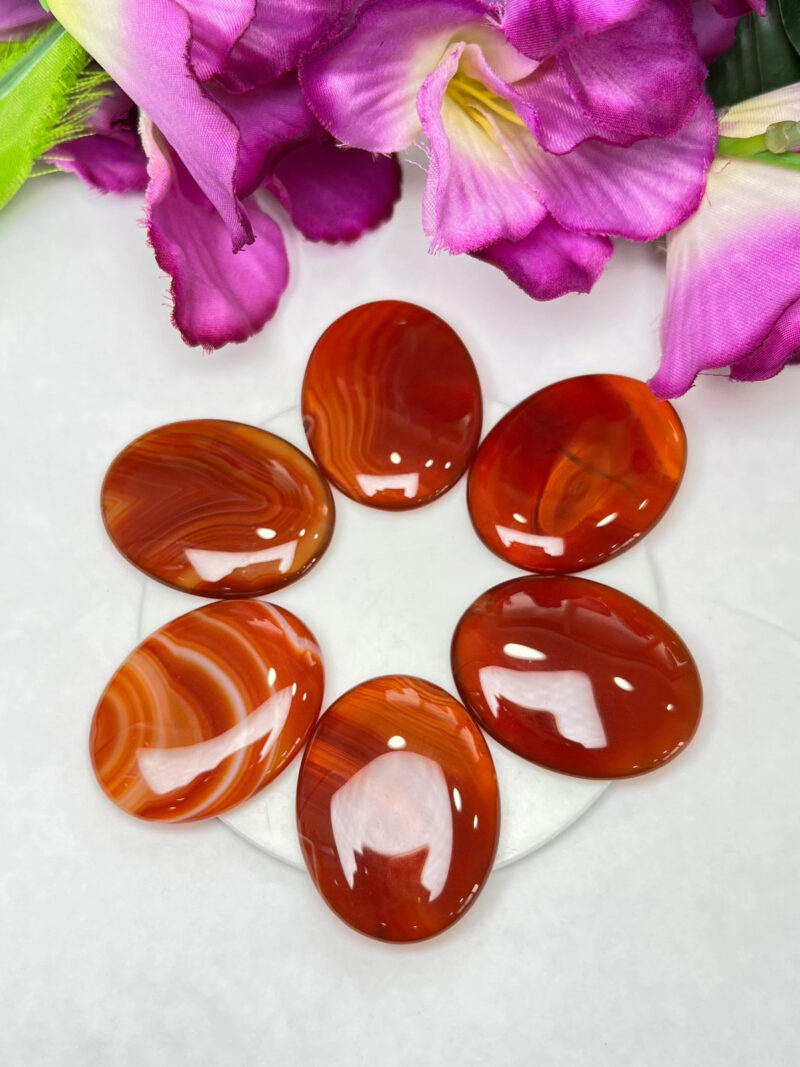 Carnelian Stone Oval Shape Worry Stone for Crystal Healing And Meditation - Pocket Palm Stone - Thumb Stone One (1) Piece - Image 6