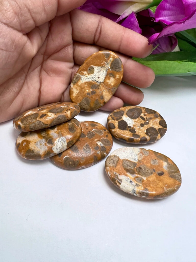 Yellow Turtle Jasper Stone Oval Shape Worry Stone for Crystal Healing And Meditation - Pocket Palm Stone - Thumb Stone One (1) Piece - Image 3