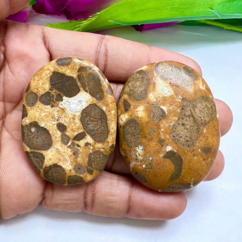 Yellow Turtle Jasper Stone Oval Shape Worry Stone for Crystal Healing And Meditation - Pocket Palm Stone - Thumb Stone One (1) Piece - Image 5