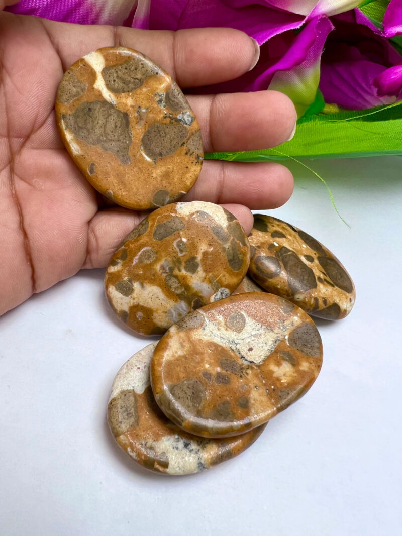 Yellow Turtle Jasper Stone Oval Shape Worry Stone for Crystal Healing And Meditation - Pocket Palm Stone - Thumb Stone One (1) Piece - Image 7