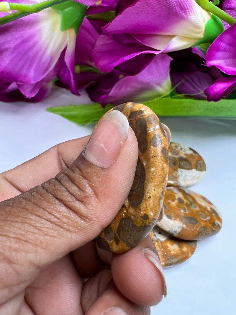 Yellow Turtle Jasper Stone Oval Shape Worry Stone for Crystal Healing And Meditation - Pocket Palm Stone - Thumb Stone One (1) Piece - Image 9