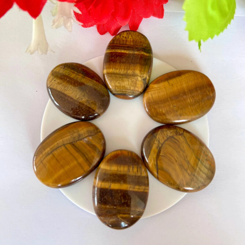 Tiger's Eye Stone Oval Shape Worry Stone for Crystal Healing And Meditation - Pocket Palm Stone - Thumb Stone One (1) Piece - Image 3
