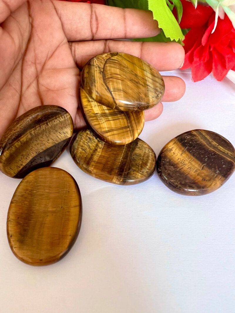 Tiger's Eye Stone Oval Shape Worry Stone for Crystal Healing And Meditation - Pocket Palm Stone - Thumb Stone One (1) Piece - Image 4