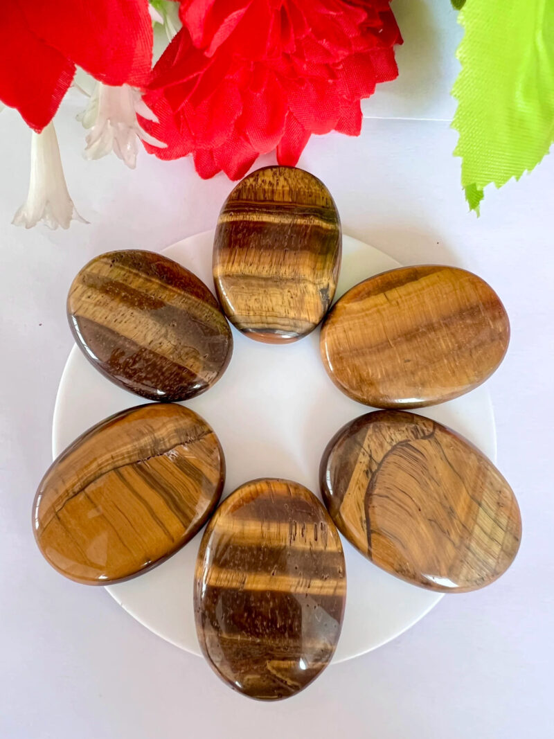Tiger's Eye Stone Oval Shape Worry Stone for Crystal Healing And Meditation - Pocket Palm Stone - Thumb Stone One (1) Piece - Image 5