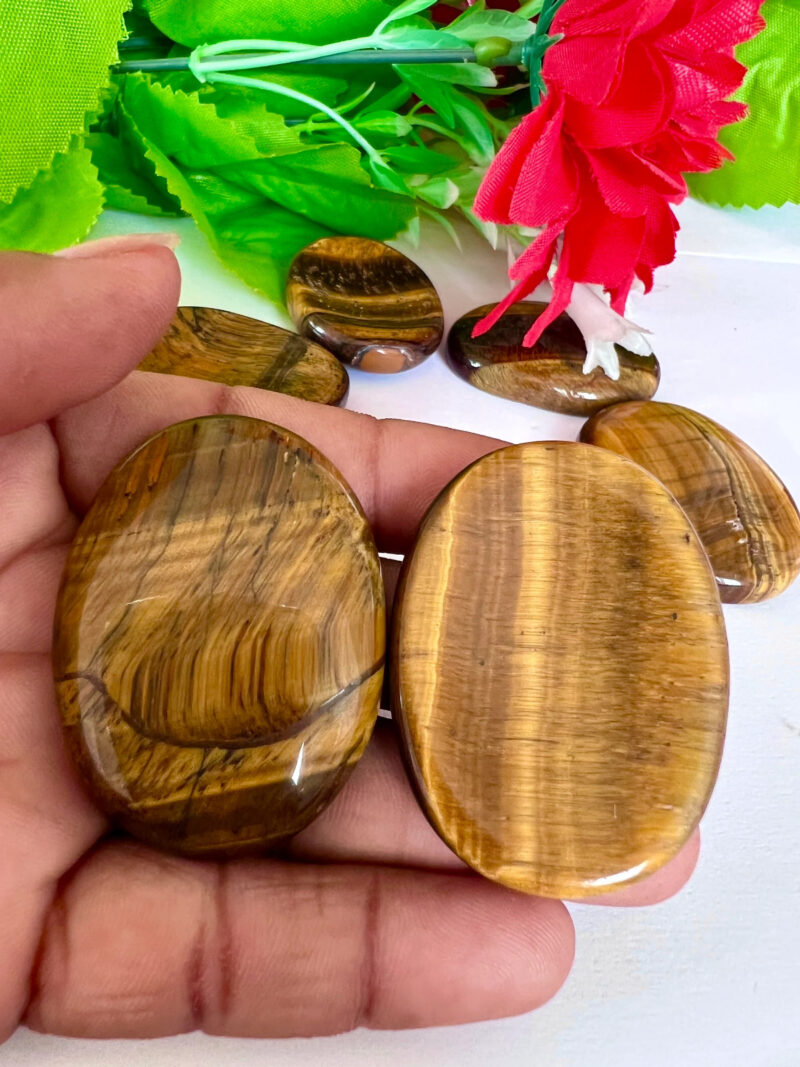 Tiger's Eye Stone Oval Shape Worry Stone for Crystal Healing And Meditation - Pocket Palm Stone - Thumb Stone One (1) Piece - Image 8