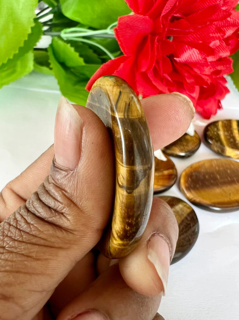 Tiger's Eye Stone Oval Shape Worry Stone for Crystal Healing And Meditation - Pocket Palm Stone - Thumb Stone One (1) Piece - Image 9