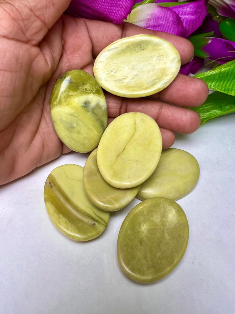 Nobel Serpentine stone Oval Shape Worry Stone for Crystal Healing And Meditation - Pocket Palm Stone - Thumb Stone One (1) Piece - Image 10