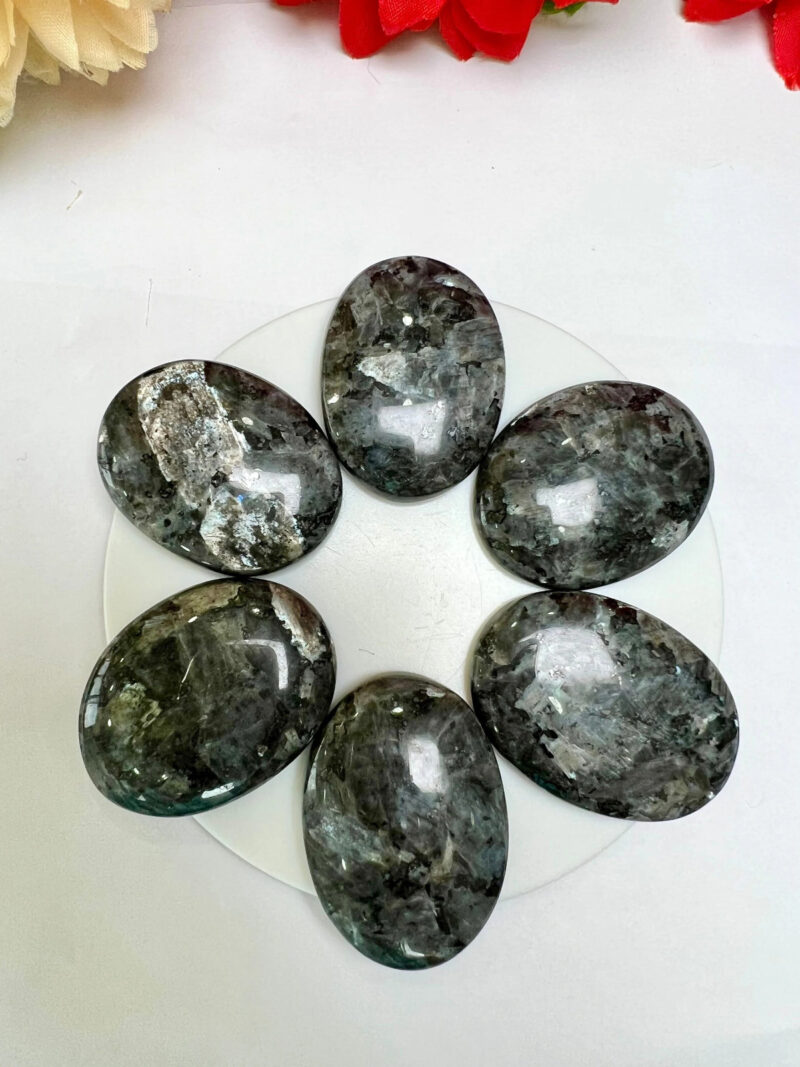 Larvikite Oval Shape Worry Stone for Crystal Healing And Meditation - Pocket Palm Stone - Thumb Stone One (1) Piece - Image 2