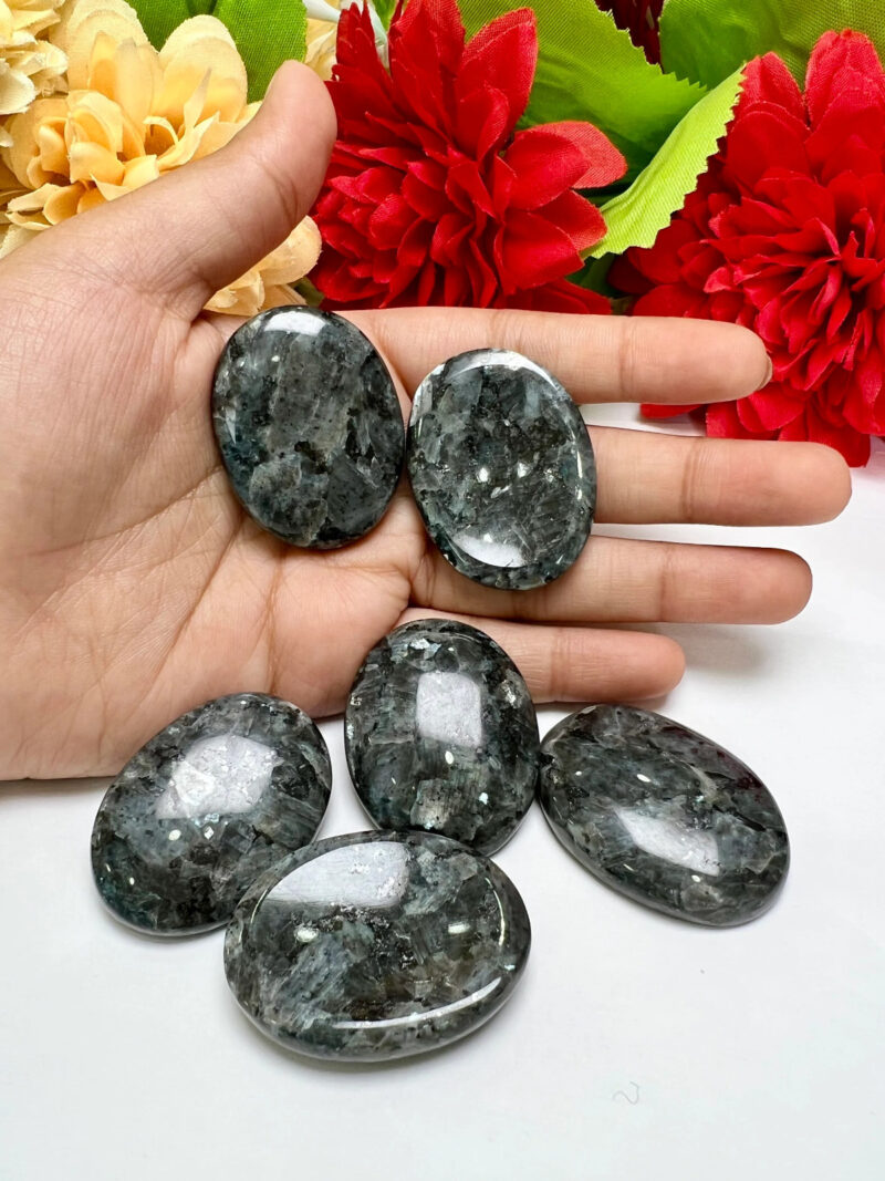 Larvikite Oval Shape Worry Stone for Crystal Healing And Meditation - Pocket Palm Stone - Thumb Stone One (1) Piece - Image 3