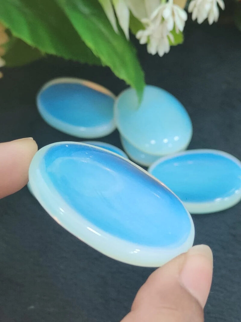 Opalite Oval Shape Worry Stone for Crystal Healing And Meditation - Pocket Palm Stone - Thumb Stone One (1) Piece - Image 5