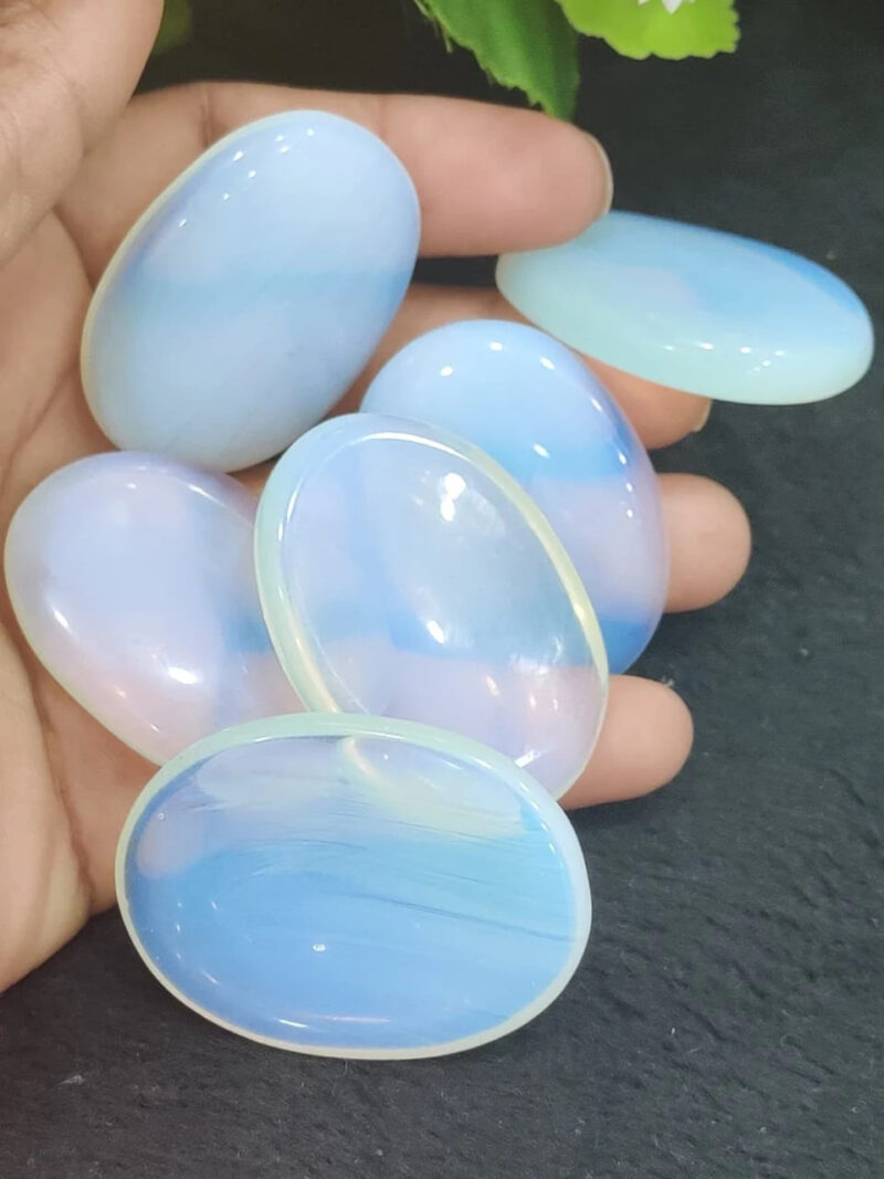 Opalite Oval Shape Worry Stone for Crystal Healing And Meditation - Pocket Palm Stone - Thumb Stone One (1) Piece - Image 7