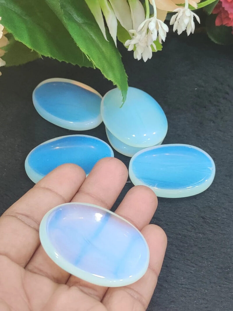 Opalite Oval Shape Worry Stone for Crystal Healing And Meditation - Pocket Palm Stone - Thumb Stone One (1) Piece - Image 11