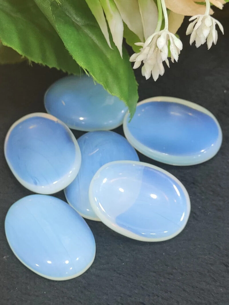 Opalite Oval Shape Worry Stone for Crystal Healing And Meditation - Pocket Palm Stone - Thumb Stone One (1) Piece - Image 4