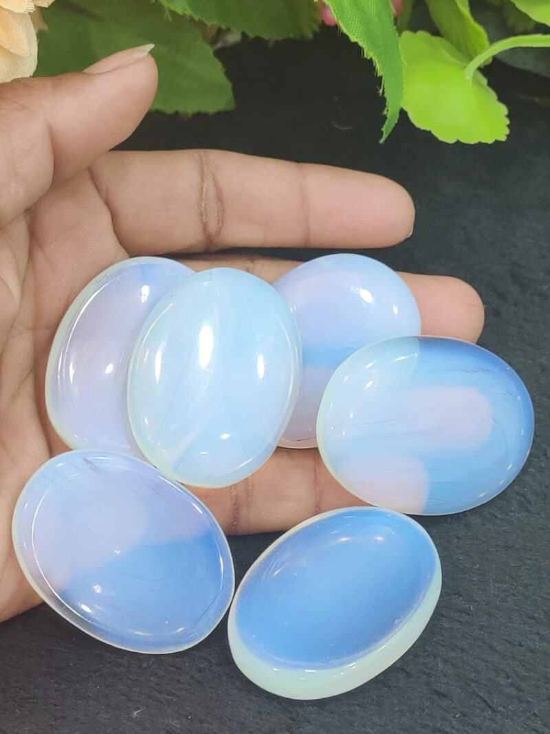Opalite Oval Shape Worry Stone for Crystal Healing And Meditation - Pocket Palm Stone - Thumb Stone One (1) Piece - Image 6