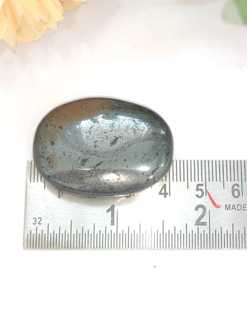 Metallic Gray Hematite Oval Shape Worry Stone for Crystal Healing And Meditation - Pocket Palm Stone - Thumb Stone One (1) Piece - Image 11