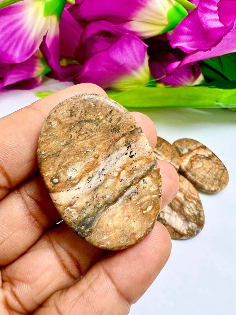 Picture Jasper Stone Oval Shape Worry Stone for Crystal Healing And Meditation - Pocket Palm Stone - Thumb Stone One (1) Piece - Image 6