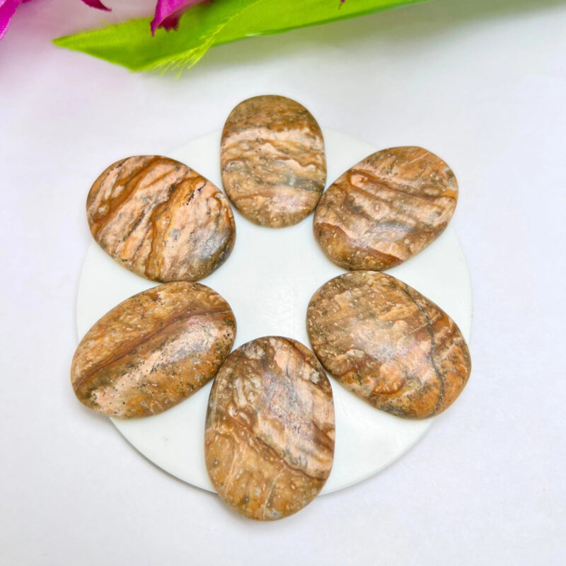 Picture Jasper Stone Oval Shape Worry Stone for Crystal Healing And Meditation - Pocket Palm Stone - Thumb Stone One (1) Piece - Image 10