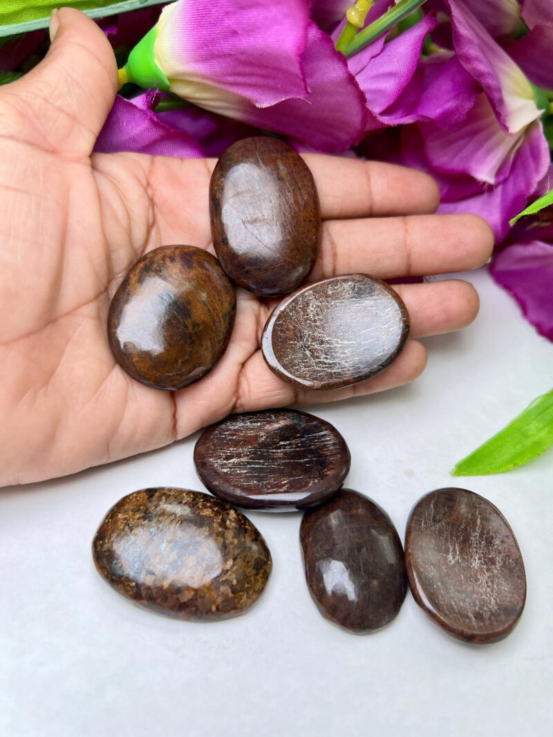 Bronzite Stone Oval Shape Worry Stone for Crystal Healing And Meditation - Pocket Palm Stone - Thumb Stone One (1) Piece - Image 3