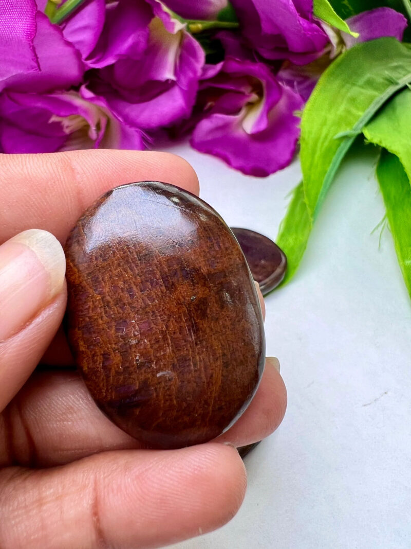Bronzite Stone Oval Shape Worry Stone for Crystal Healing And Meditation - Pocket Palm Stone - Thumb Stone One (1) Piece - Image 4