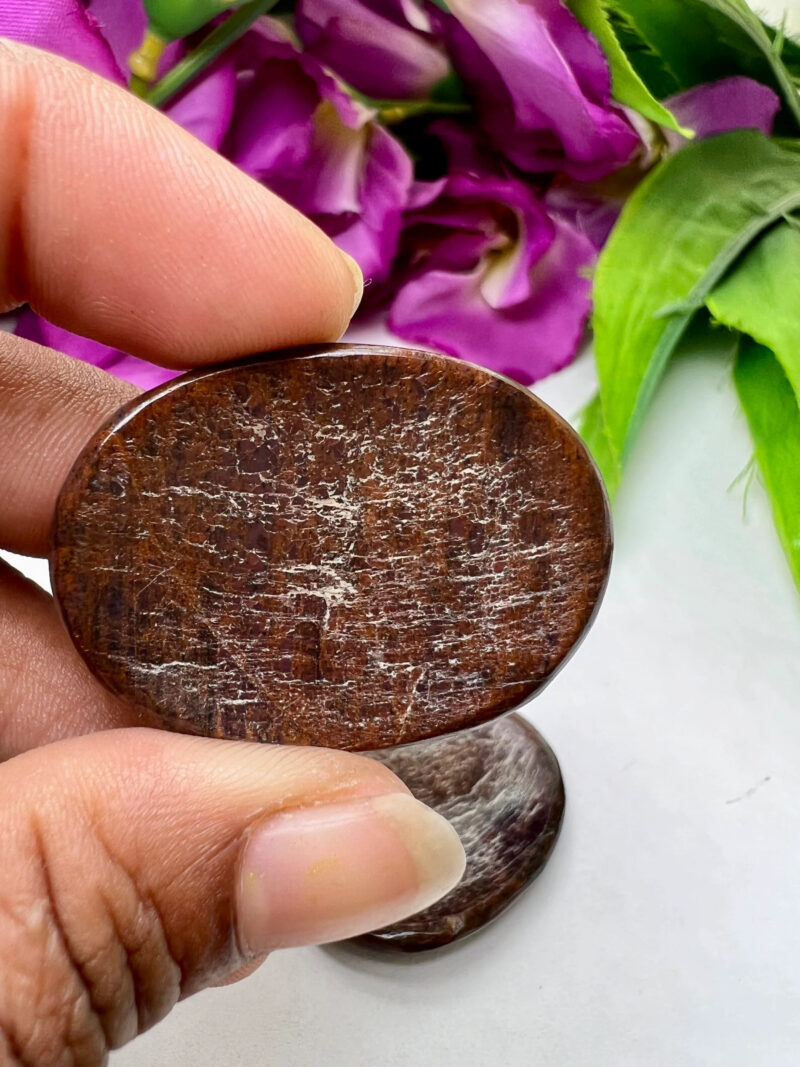Bronzite Stone Oval Shape Worry Stone for Crystal Healing And Meditation - Pocket Palm Stone - Thumb Stone One (1) Piece
