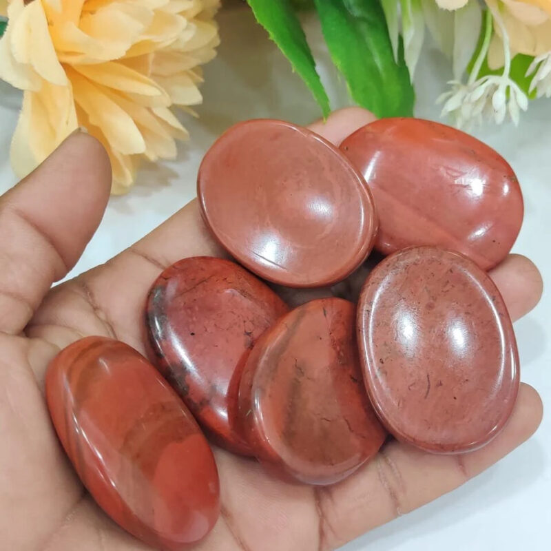 Red Jasper Oval Shape Worry Stone for Crystal Healing And Meditation - Pocket Palm Stone - Thumb Stone One (1) Piece - Image 3
