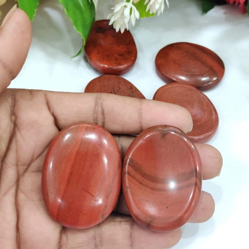 Red Jasper Oval Shape Worry Stone for Crystal Healing And Meditation - Pocket Palm Stone - Thumb Stone One (1) Piece - Image 4