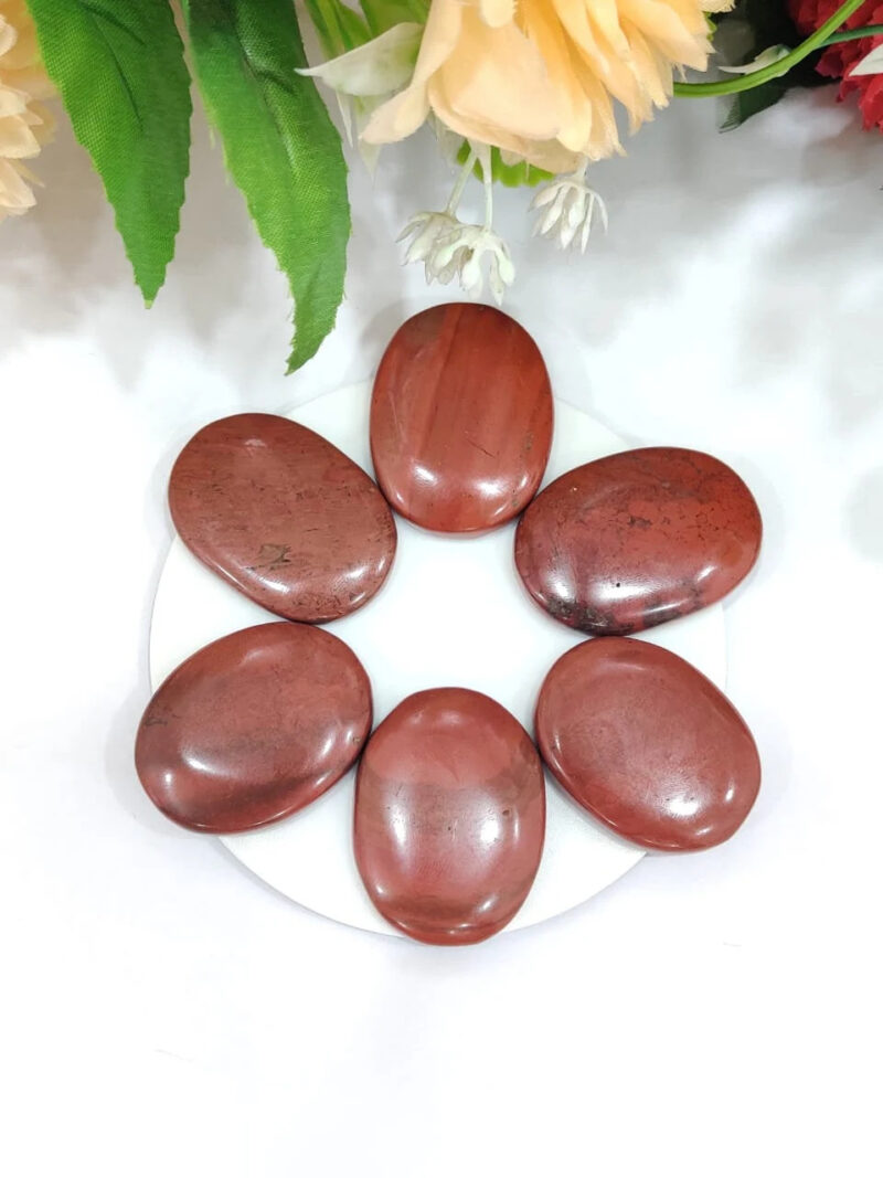 Red Jasper Oval Shape Worry Stone for Crystal Healing And Meditation - Pocket Palm Stone - Thumb Stone One (1) Piece - Image 5
