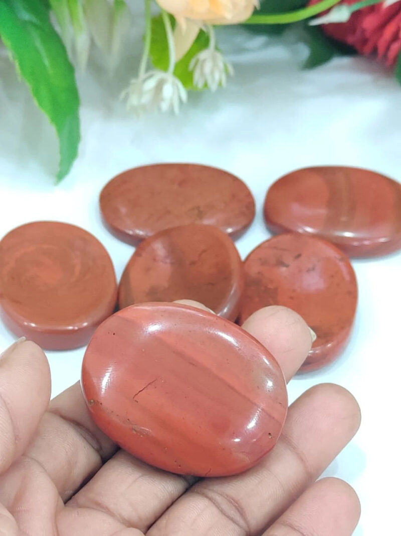 Red Jasper Oval Shape Worry Stone for Crystal Healing And Meditation - Pocket Palm Stone - Thumb Stone One (1) Piece - Image 6